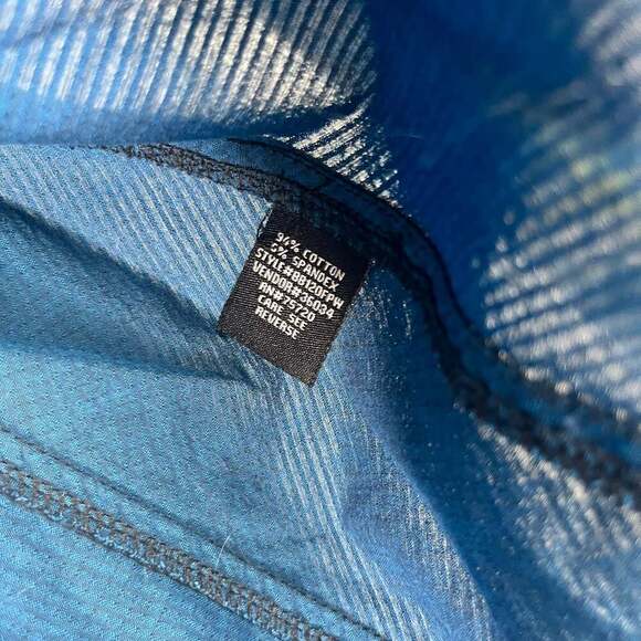 Buckle Black Men's XL Blue Striped Long Sleeve Button-Up Shirt Y2K Rock - Picture 4 of 11